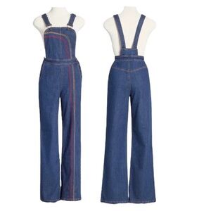 ModCloth Rainbow Retro Overalls Size 8